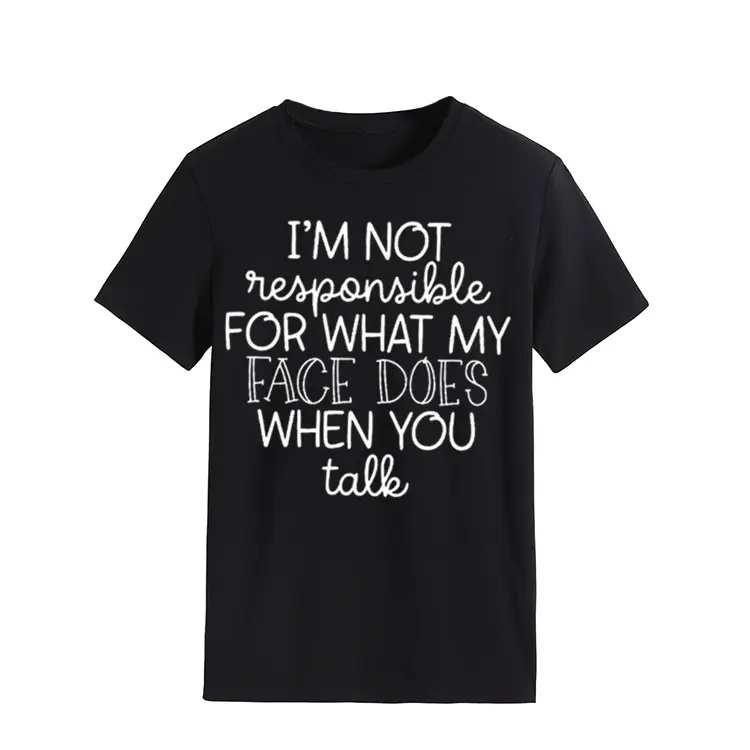 Women's Green T-Shirt "I'm Not Responsible" Round Neck Short Sleeve - Image 11
