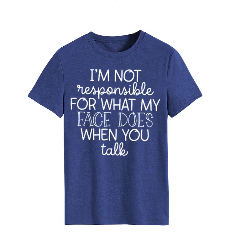 Women's Green T-Shirt "I'm Not Responsible" Round Neck Short Sleeve - Image 13