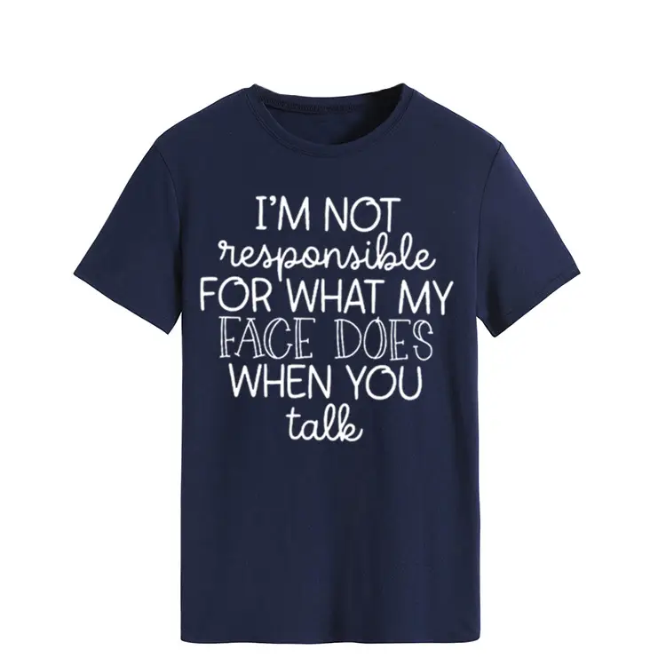 Women's Green T-Shirt "I'm Not Responsible" Round Neck Short Sleeve - Image 14
