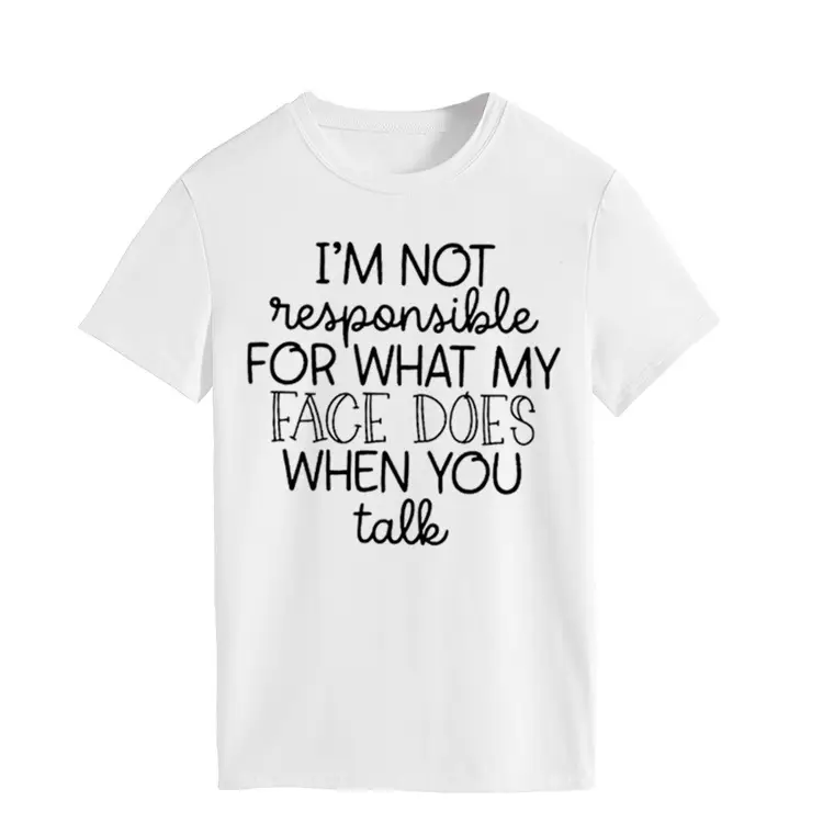 Women's Green T-Shirt "I'm Not Responsible" Round Neck Short Sleeve - Image 15