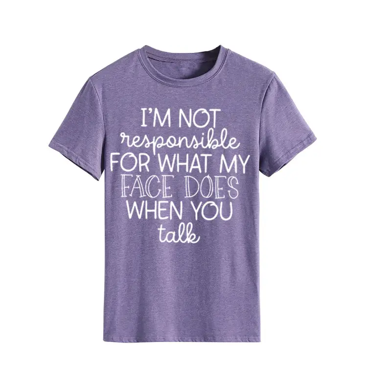 Women's Green T-Shirt "I'm Not Responsible" Round Neck Short Sleeve - Image 16