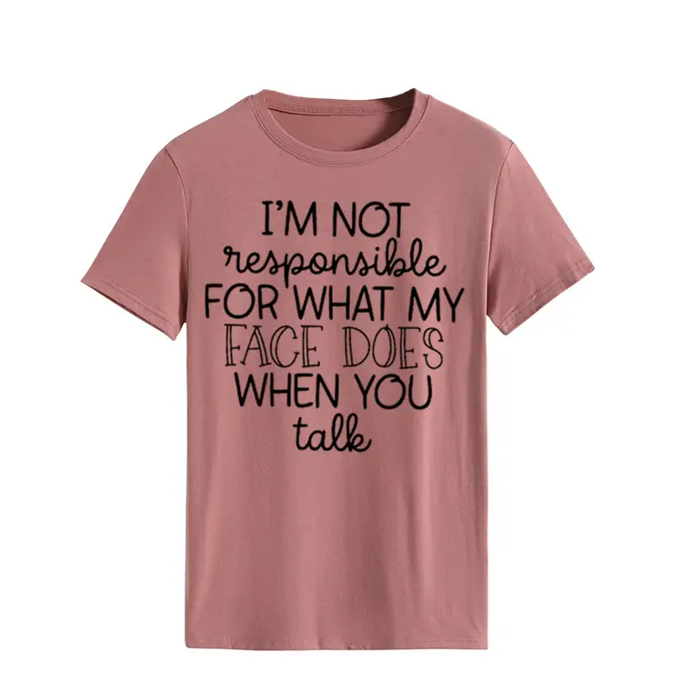 Women's Green T-Shirt "I'm Not Responsible" Round Neck Short Sleeve - Image 17