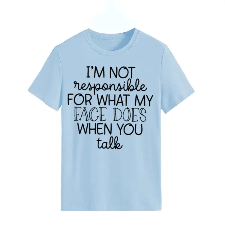 Women's Green T-Shirt "I'm Not Responsible" Round Neck Short Sleeve - Image 19