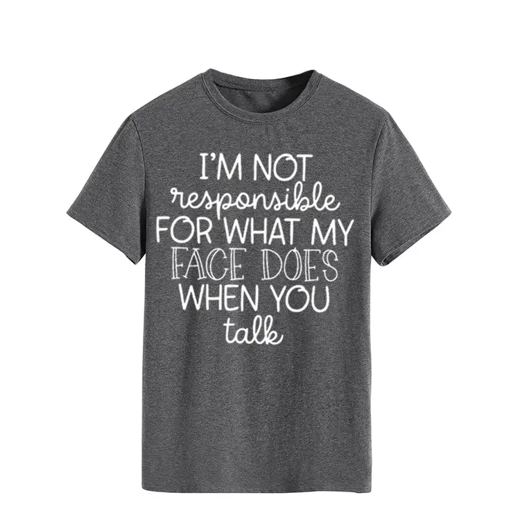 Women's Green T-Shirt "I'm Not Responsible" Round Neck Short Sleeve - Image 2