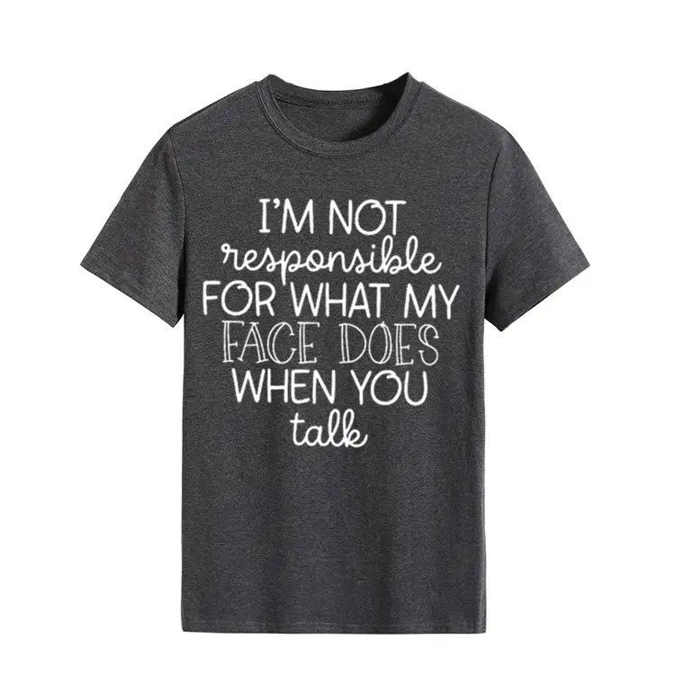 Women's Green T-Shirt "I'm Not Responsible" Round Neck Short Sleeve - Image 20
