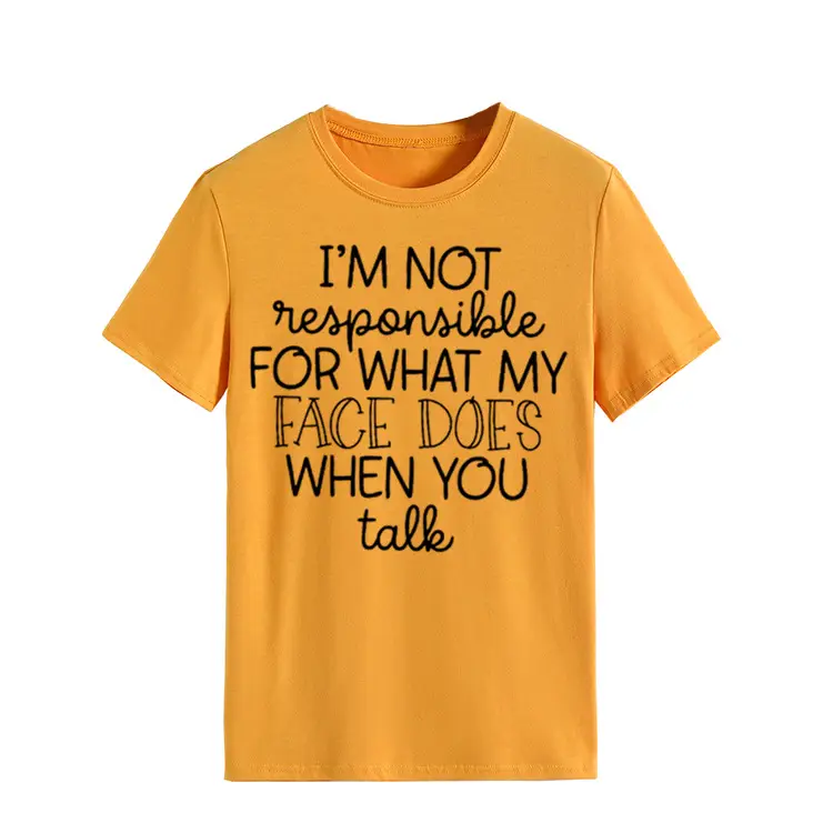 Women's Green T-Shirt "I'm Not Responsible" Round Neck Short Sleeve - Image 3