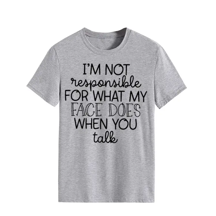 Women's Green T-Shirt "I'm Not Responsible" Round Neck Short Sleeve - Image 4