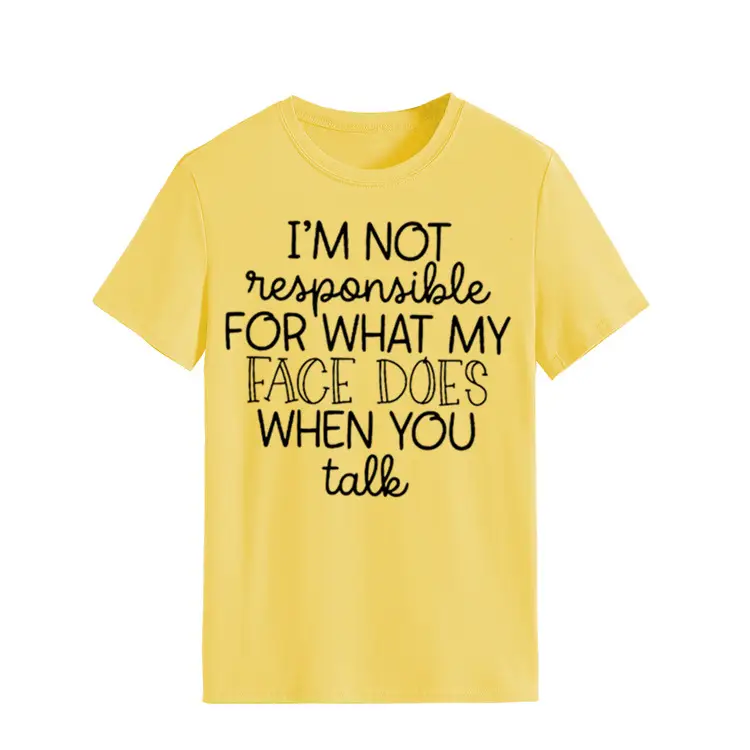Women's Green T-Shirt "I'm Not Responsible" Round Neck Short Sleeve - Image 5