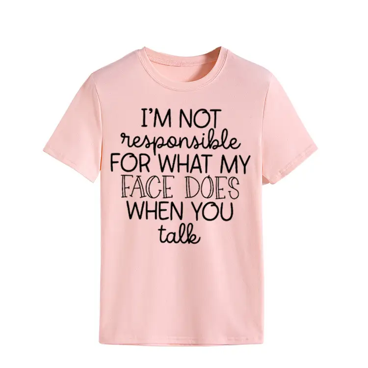 Women's Green T-Shirt "I'm Not Responsible" Round Neck Short Sleeve - Image 6