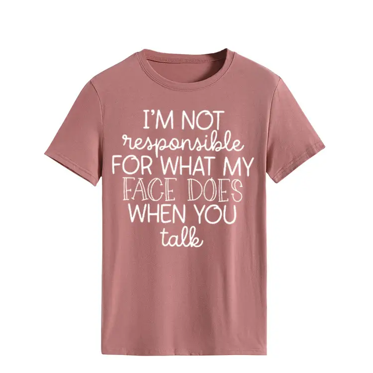 Women's Green T-Shirt "I'm Not Responsible" Round Neck Short Sleeve - Image 8