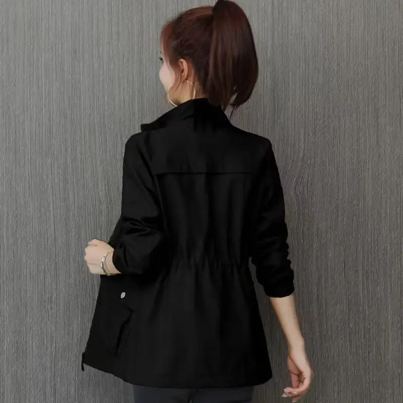 Women's 2025 Slimming Cardigan Coat with Stand Collar Beige - Image 7