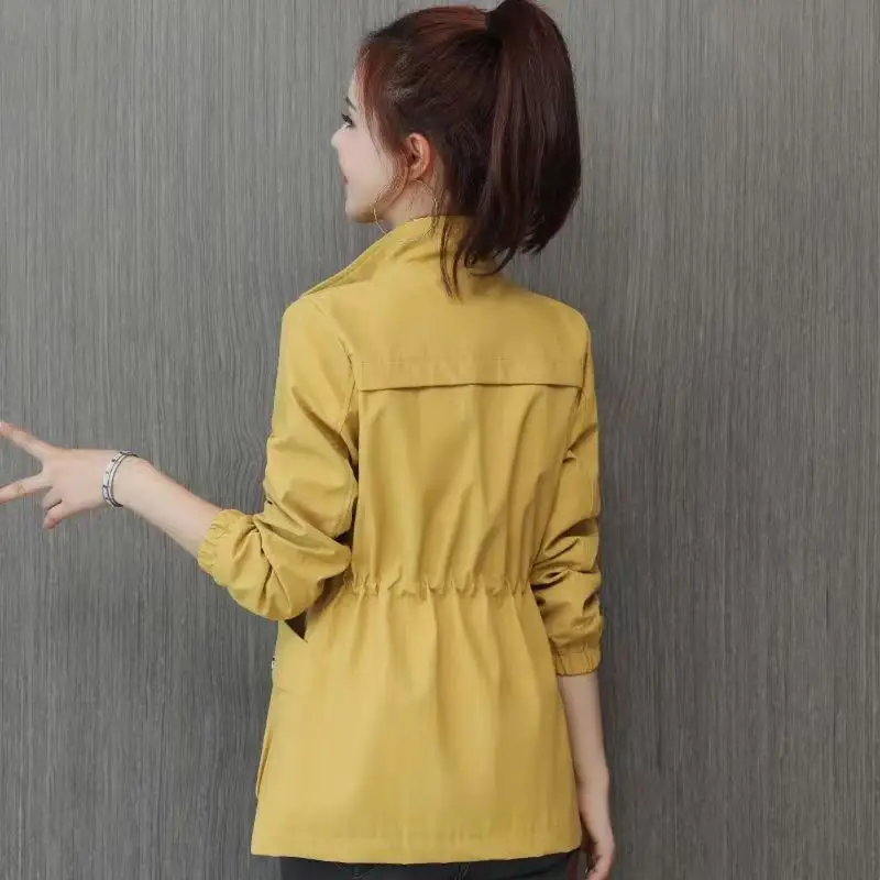 Women's 2025 Slimming Cardigan Coat with Stand Collar Beige - Image 9