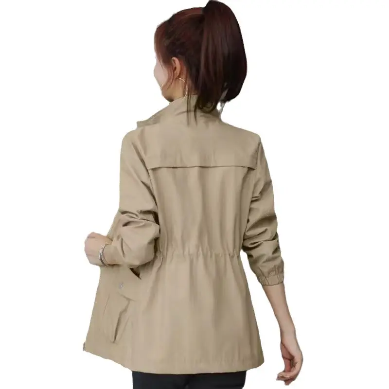 Women's 2025 Slimming Cardigan Coat with Stand Collar Beige - Image 10