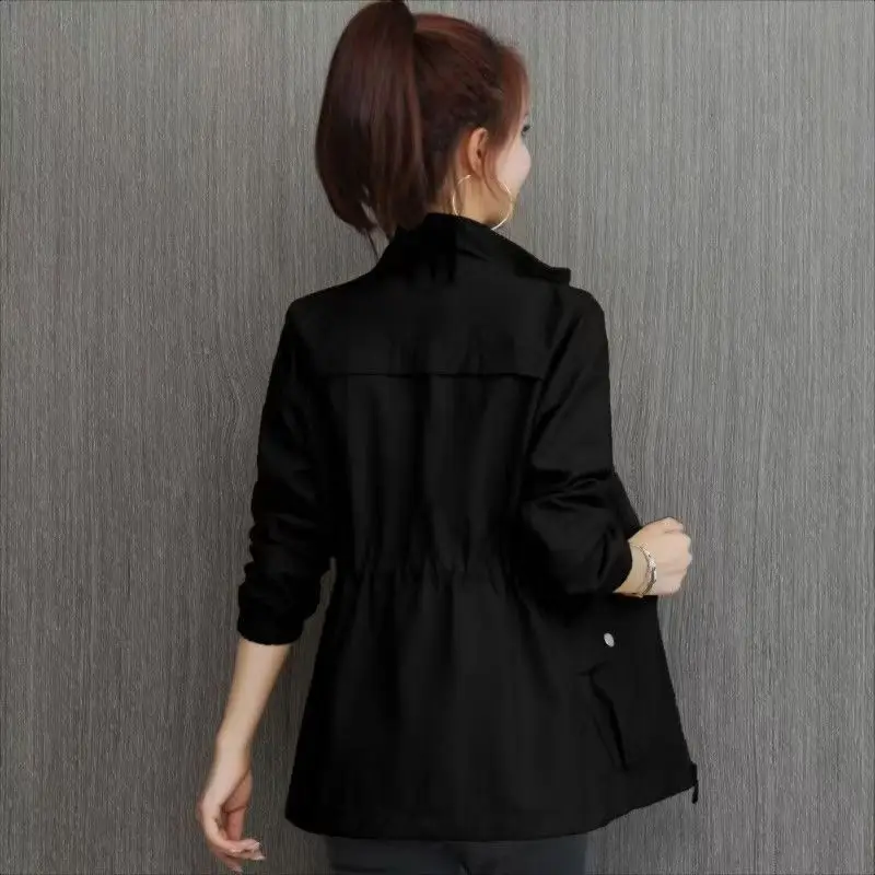 Women's 2025 Slimming Cardigan Coat with Stand Collar Beige - Image 2