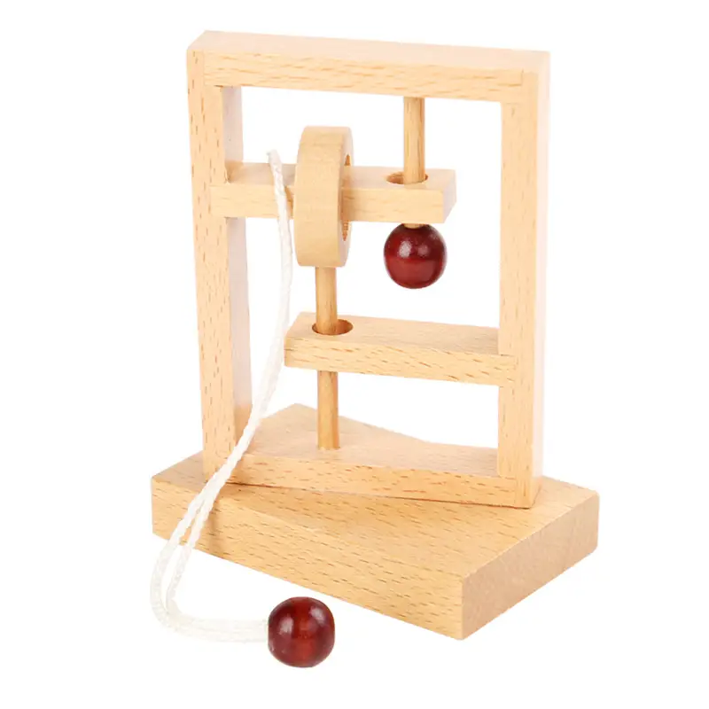 Children's Wooden Unlocking Toy Three-Brothers Ring Solving Set - Image 9