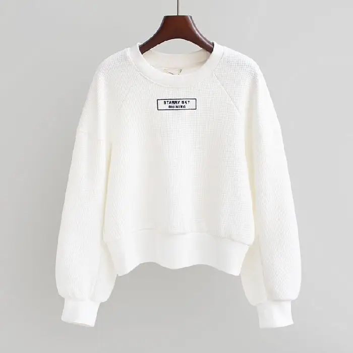 Women Black Long Sleeve Sweatshirt with Lace-Up Drawstring - Image 3