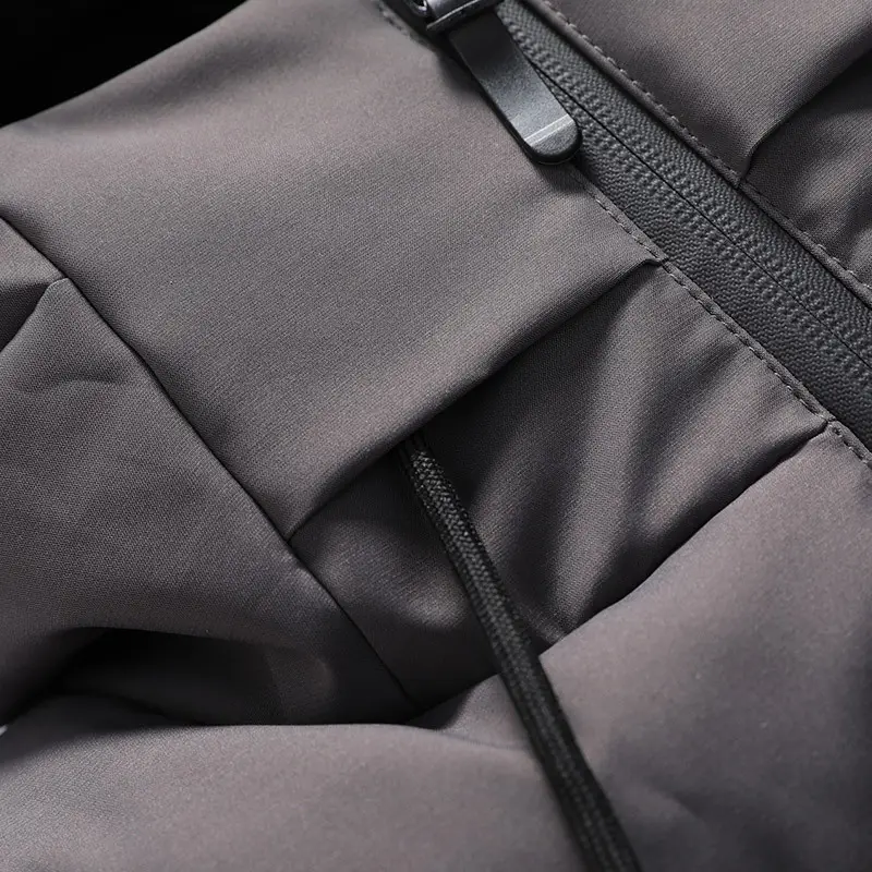 Men's Hooded Cotton Puffer Coat Grey Winter 2022 - Image 7