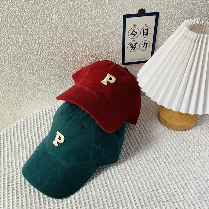 Men's Logo Cap Navy Blue Wash Cotton Autumn Winter — feature 1