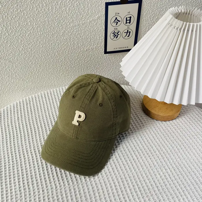 Men's Logo Cap Navy Blue Wash Cotton Autumn Winter — feature 13