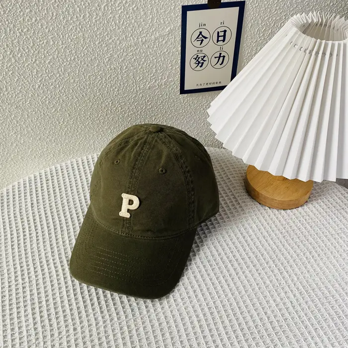 Men's Logo Cap Navy Blue Wash Cotton Autumn Winter — feature 14