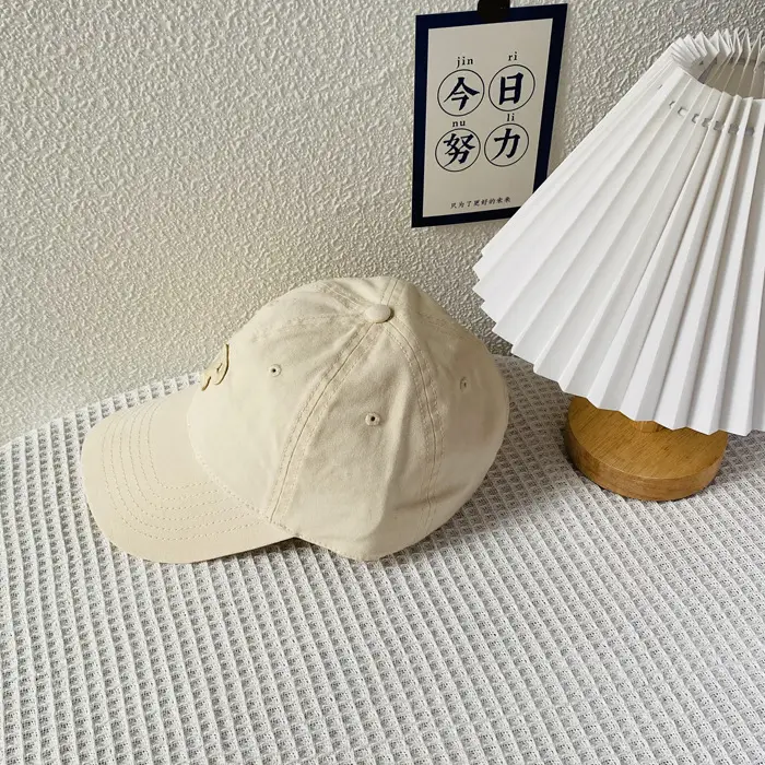Men's Logo Cap Navy Blue Wash Cotton Autumn Winter — feature 2