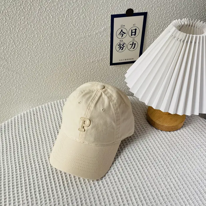 Men's Logo Cap Navy Blue Wash Cotton Autumn Winter — feature 3