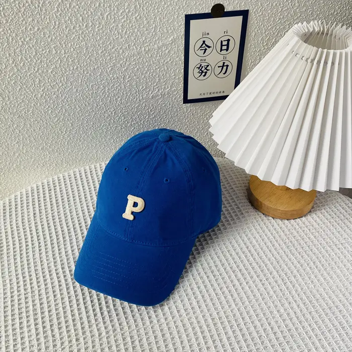 Men's Logo Cap Navy Blue Wash Cotton Autumn Winter — feature 5