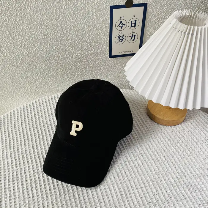 Men's Logo Cap Navy Blue Wash Cotton Autumn Winter — feature 7