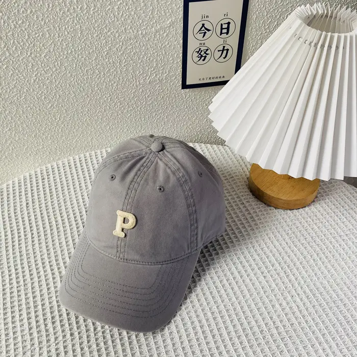 Men's Logo Cap Navy Blue Wash Cotton Autumn Winter - Image 6