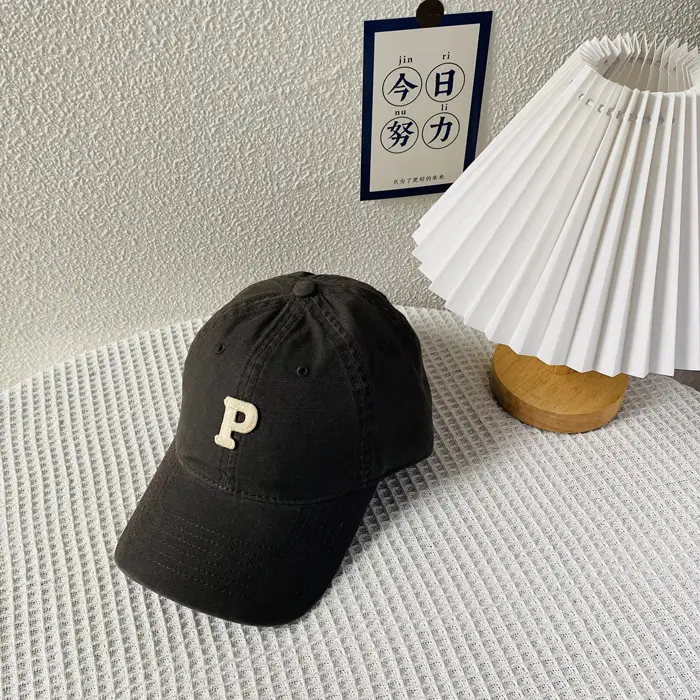 Men's Logo Cap Navy Blue Wash Cotton Autumn Winter - Image 8