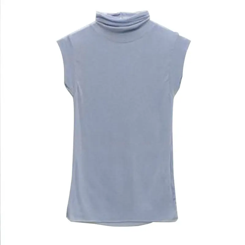 Women Sleeveless High Neck Vest Coral Pink Large - Image 12