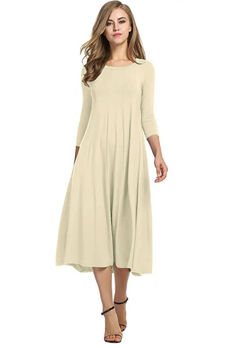 Maroon Pleated 3/4 Sleeve Dress Large Hem - Image 16
