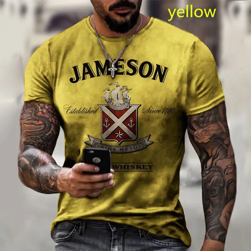 Men's Red 3D Printed American Flag T-Shirt