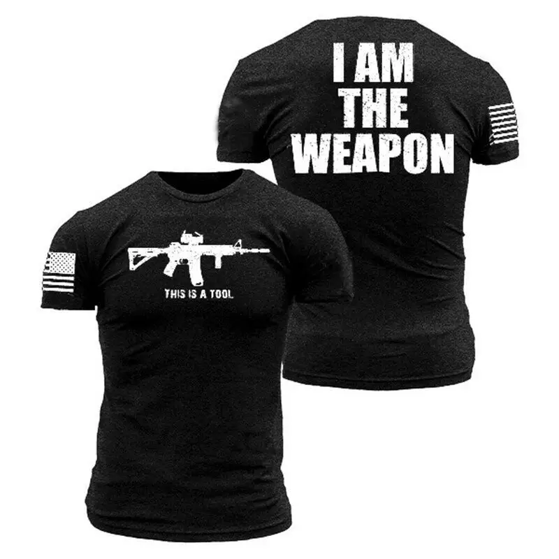 Men's Red 3D Printed American Flag T-Shirt