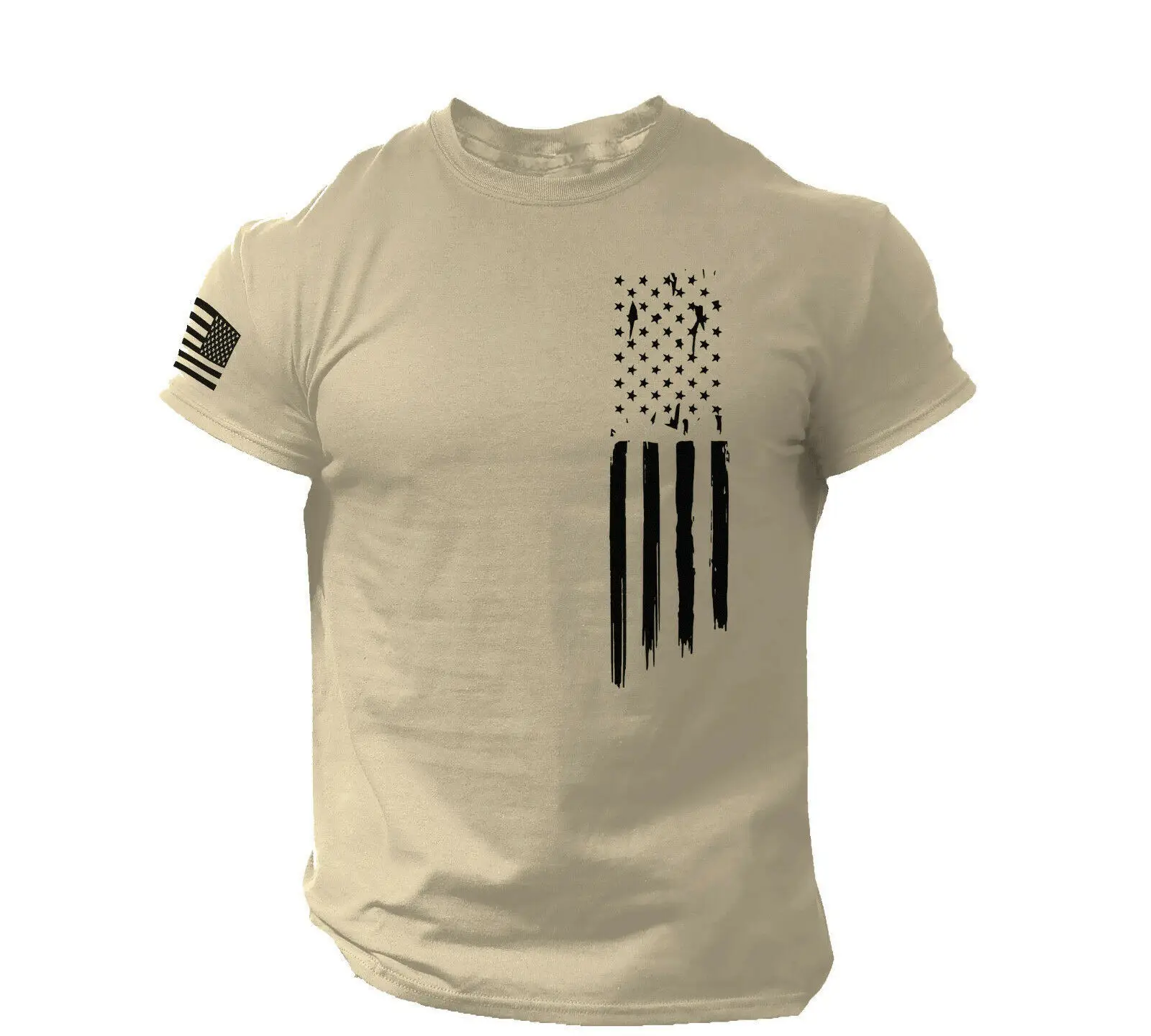Men's Red 3D Printed American Flag T-Shirt