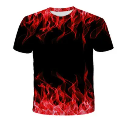 Men's Red 3D Printed American Flag T-Shirt
