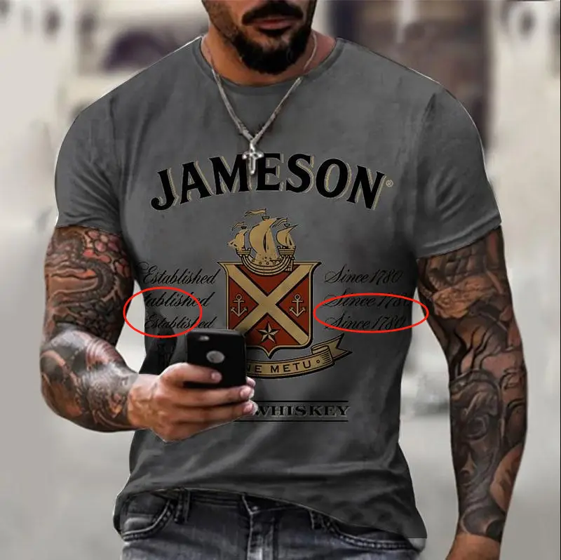 Men's Red 3D Printed American Flag T-Shirt