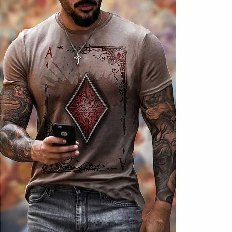 Men's Red 3D Printed American Flag T-Shirt