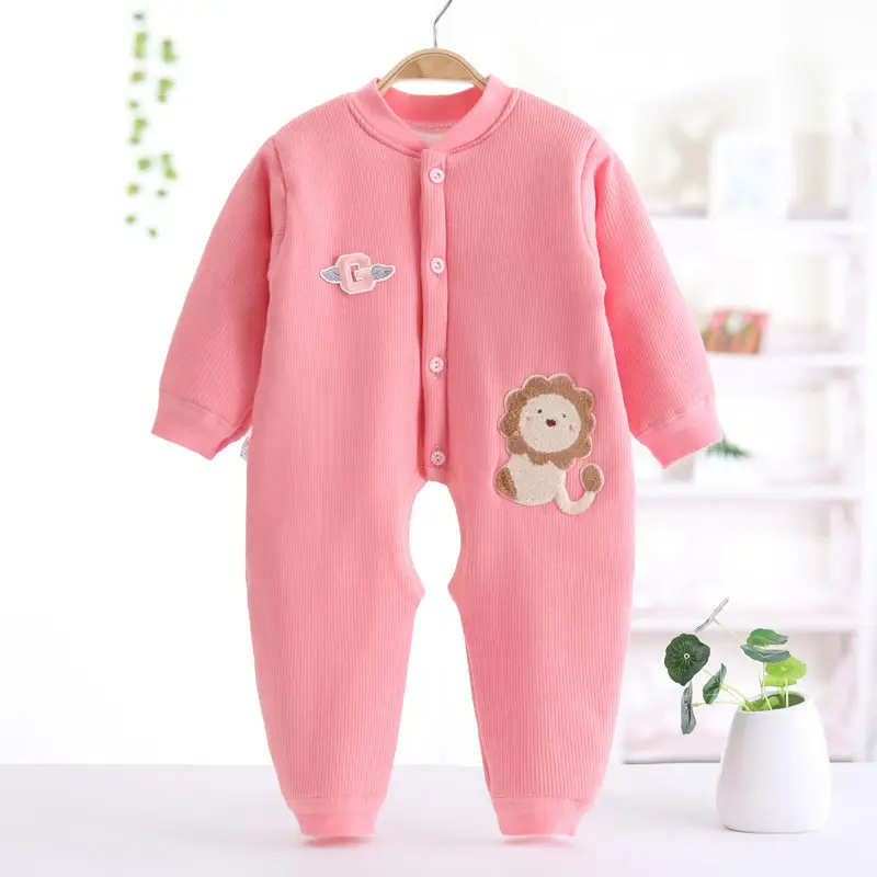Baby Cotton Padded Jumpsuit Pink Winter Climbing Suit - Image 10