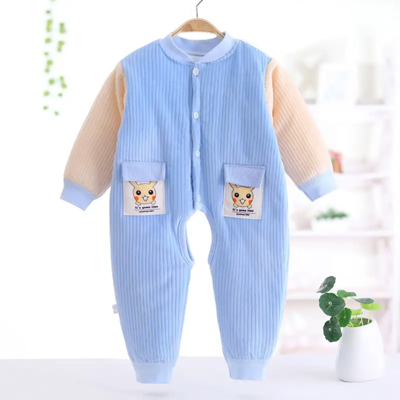 Baby Cotton Padded Jumpsuit Pink Winter Climbing Suit - Image 5
