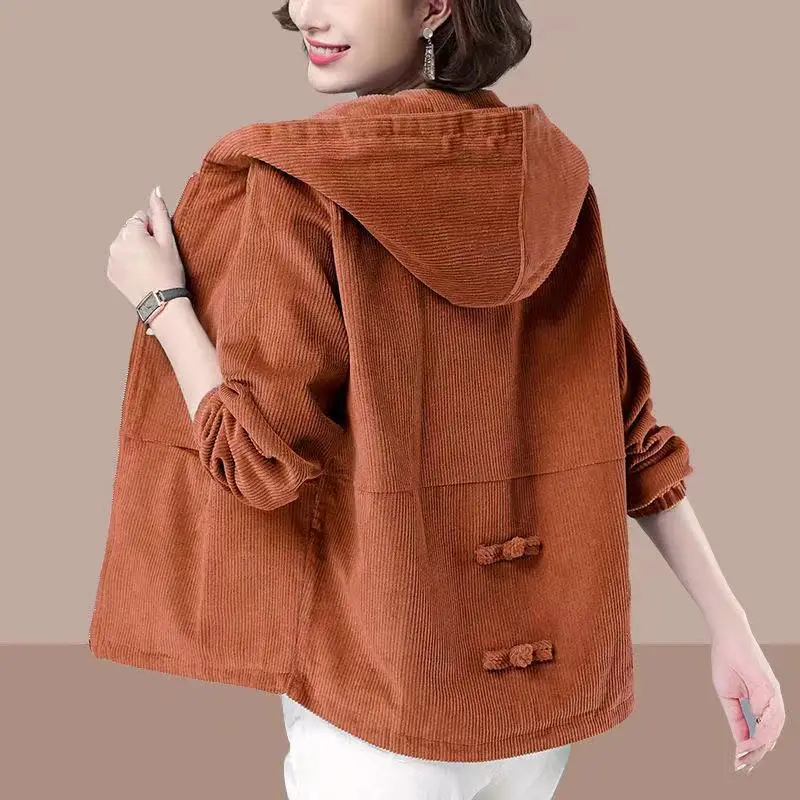 Women Korean Style Blue Hoodie Jacket Large