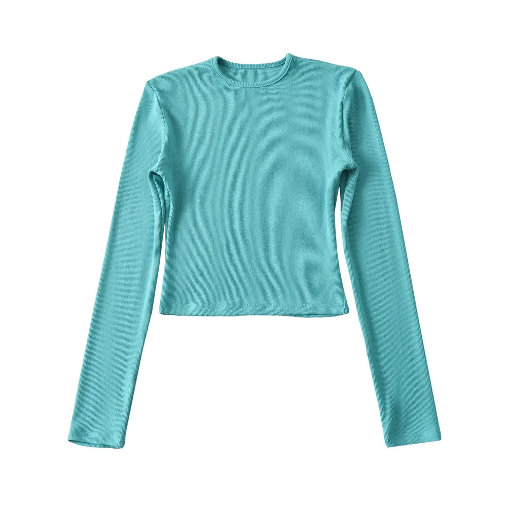 New European Style Slim Fit T-Shirt Brown Long Sleeve - Image 9