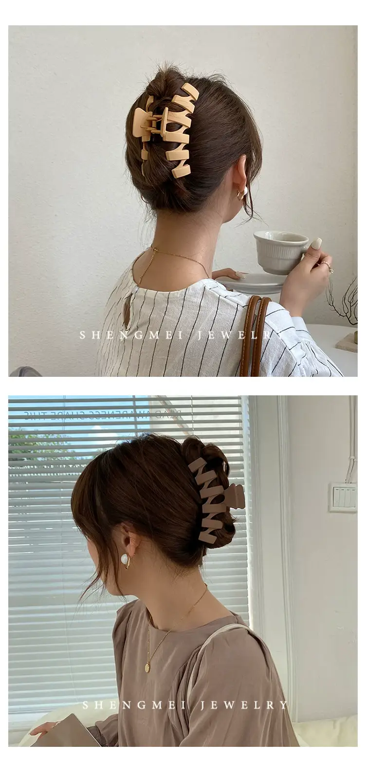 Japanese Korean Style Large Shark Clip Bath Grab Clip Women's Back of Head Clip Headwear — feature 10
