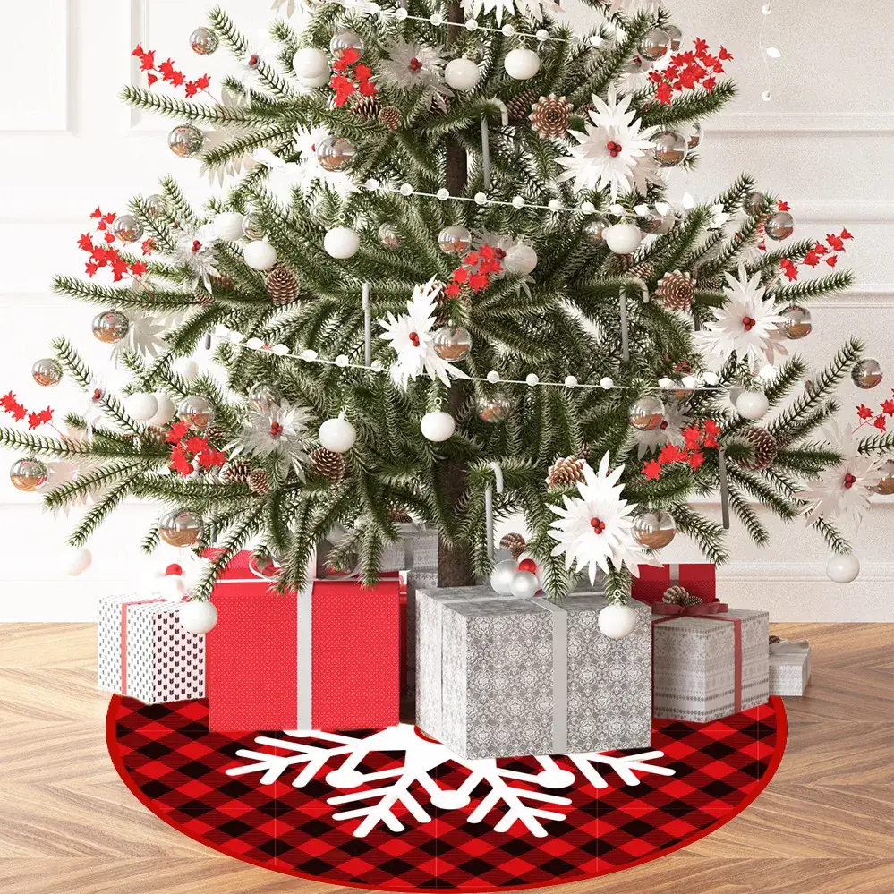 Christmas Deer Design Wall Decor 90cm Red Green Plaid