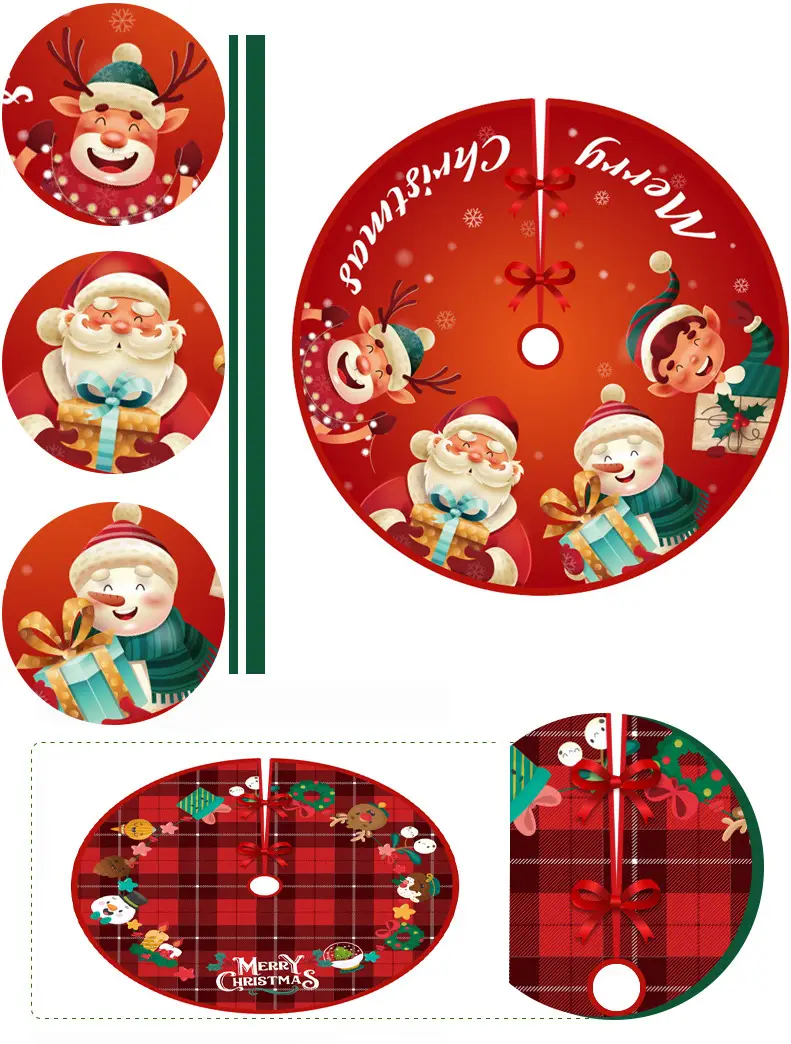 Christmas Deer Design Wall Decor 90cm Red Green Plaid — feature 8