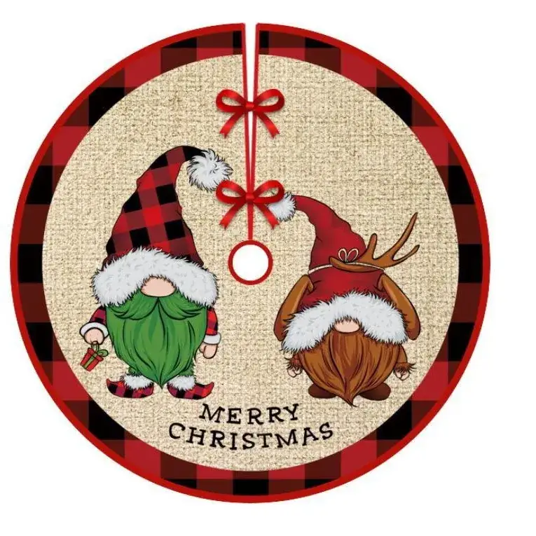 Christmas Deer Design Wall Decor 90cm Red Green Plaid