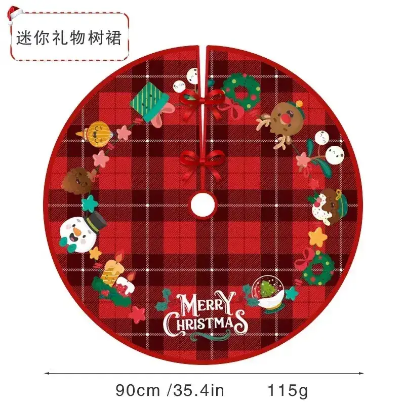 Christmas Deer Design Wall Decor 90cm Red Green Plaid