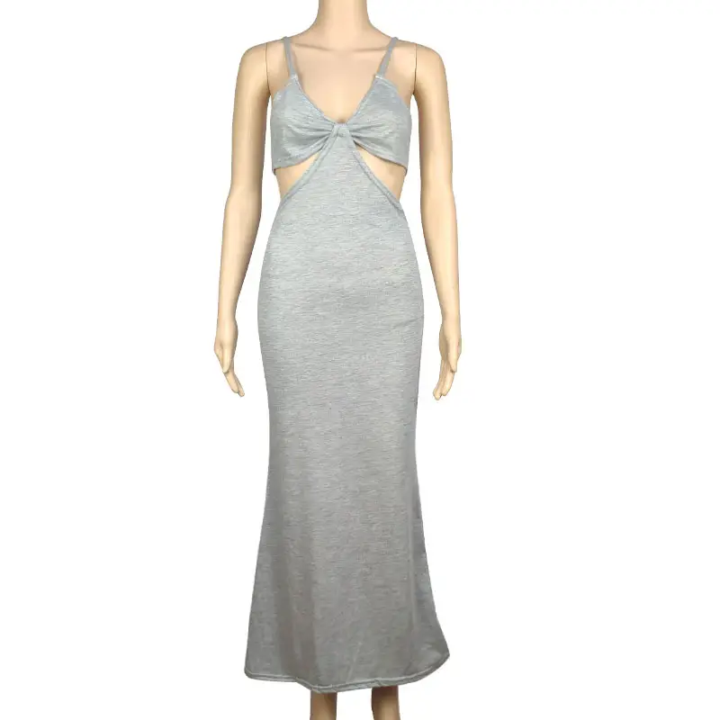 New Blue Backless Strap Dress Slim Fit Hollow Cut - Image 16