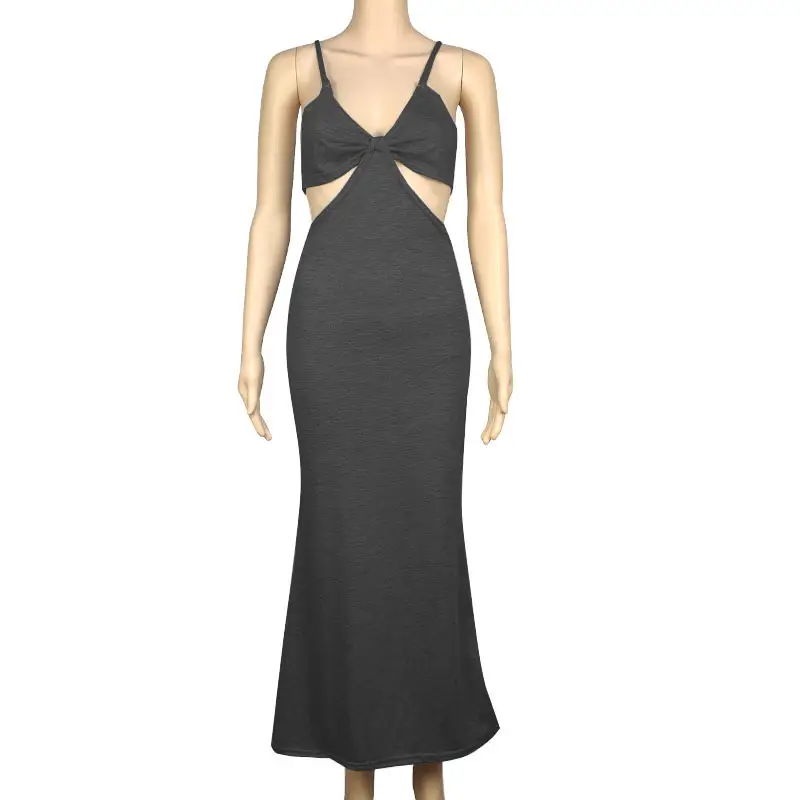 New Blue Backless Strap Dress Slim Fit Hollow Cut - Image 17