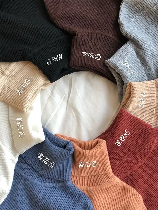 Women Korean Style Slim Knitted Turtleneck Sweaters 2025 - Image 2